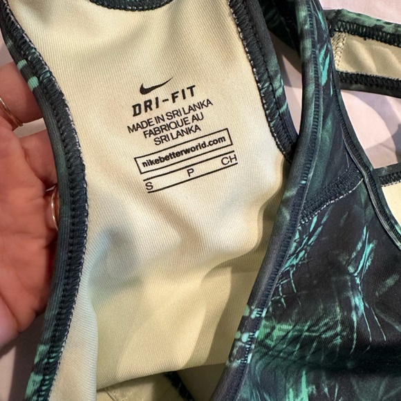 Nike, size small, dri fit sports bra, jungle green - Picture 3 of 3